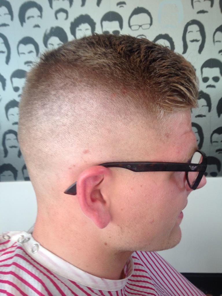 head2headbarber's tweet photo. @Ryan_GJ_Price the new barber at #head2headbarbers #skinfade #cutthroat #oldschool http://t.co/EhmikGniBq