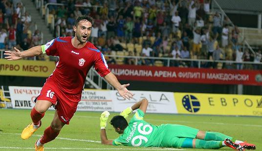 Ilijoski after his goal; photo: Telegraf