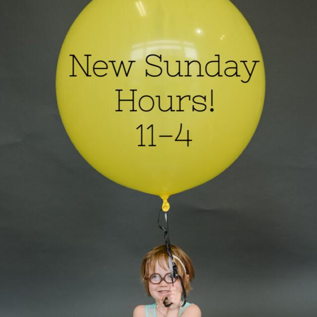 confettidayton's tweet photo. starting this weekend we'll be open saturday AND sunday 11-4!! http://t.co/vpZnsOkFjF