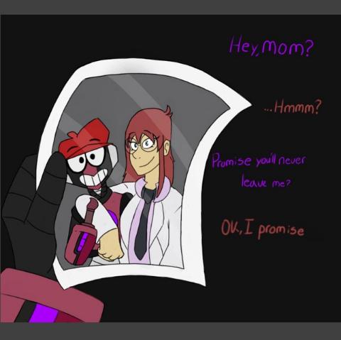 RivBlade's tweet photo. There's artman and his creator, then my drawing ;-; i redrew it http://t.co/Q8y7leWmEV