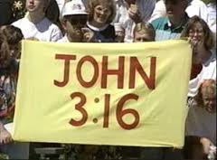 DouchebagSports's tweet image. Serious question: whatever happened to John 3:16 signs at every major sporting event?  #B1GMediaDay #JerryColangelo