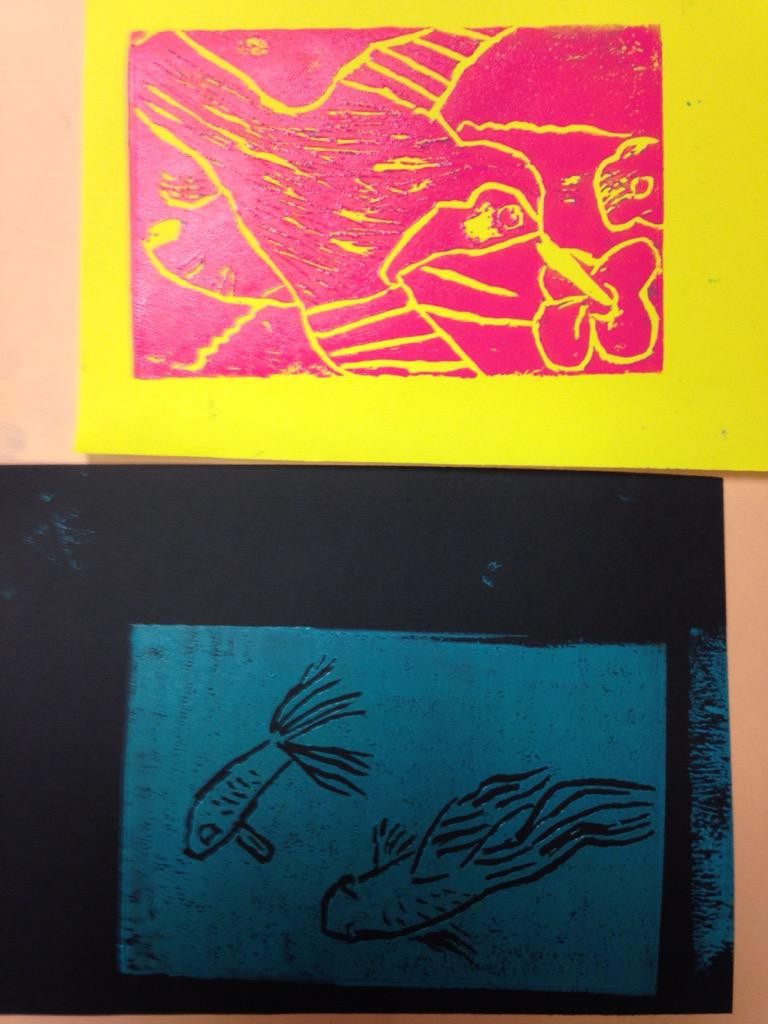 KlmausMaus's tweet photo. More block printing!!! #elementaryartcamp #amazingkids #lovemyjob @LCABULLDOGS http://t.co/bEvRiKYwHr