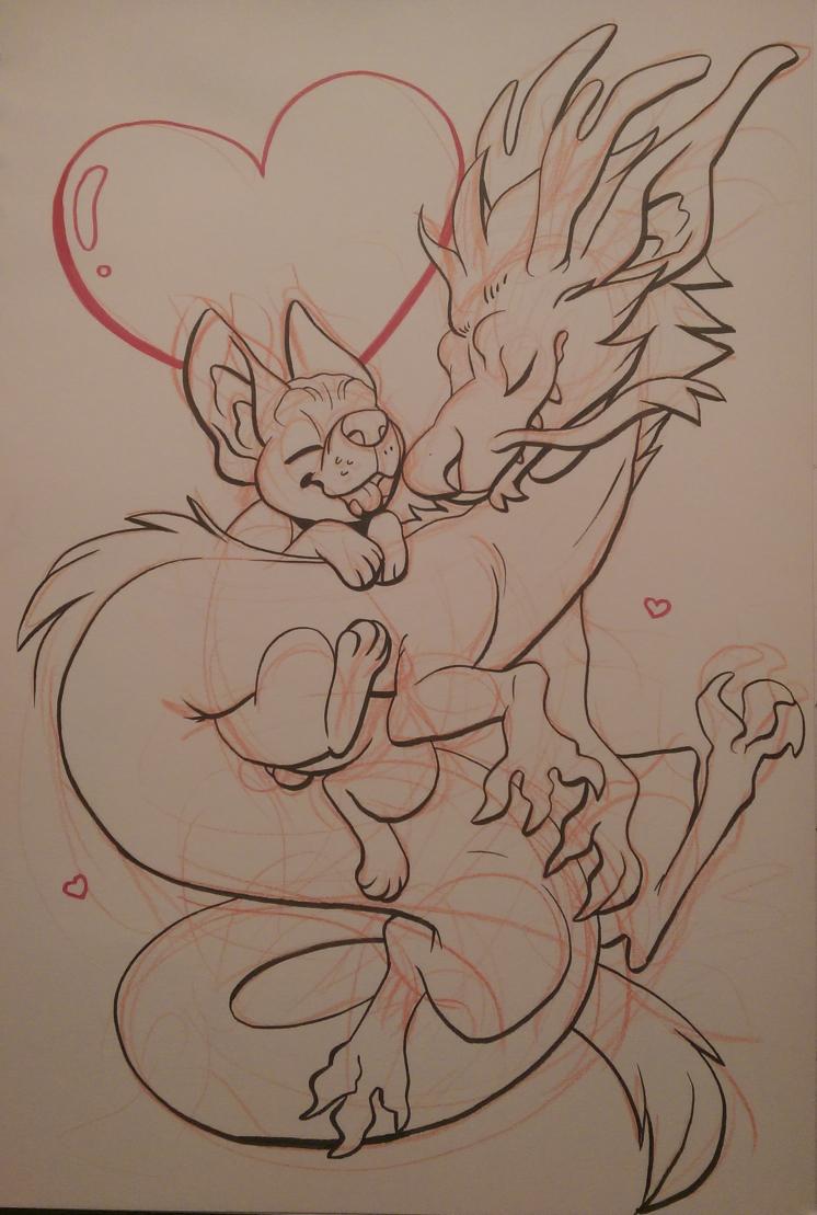 ShaggiArts's tweet photo. Something cute for @puppypudge and @Redvedev I inked it because my sketches are very messy. I hope you like it! http://t.co/PLpNatqDQw