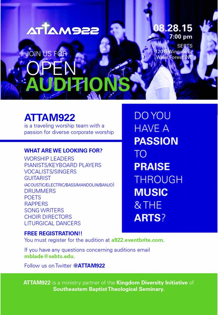MaliekBlade's tweet photo. Calling all worship leaders and musicians in RDU. OPEN AUDITION! http://t.co/5vXvLWNrp6