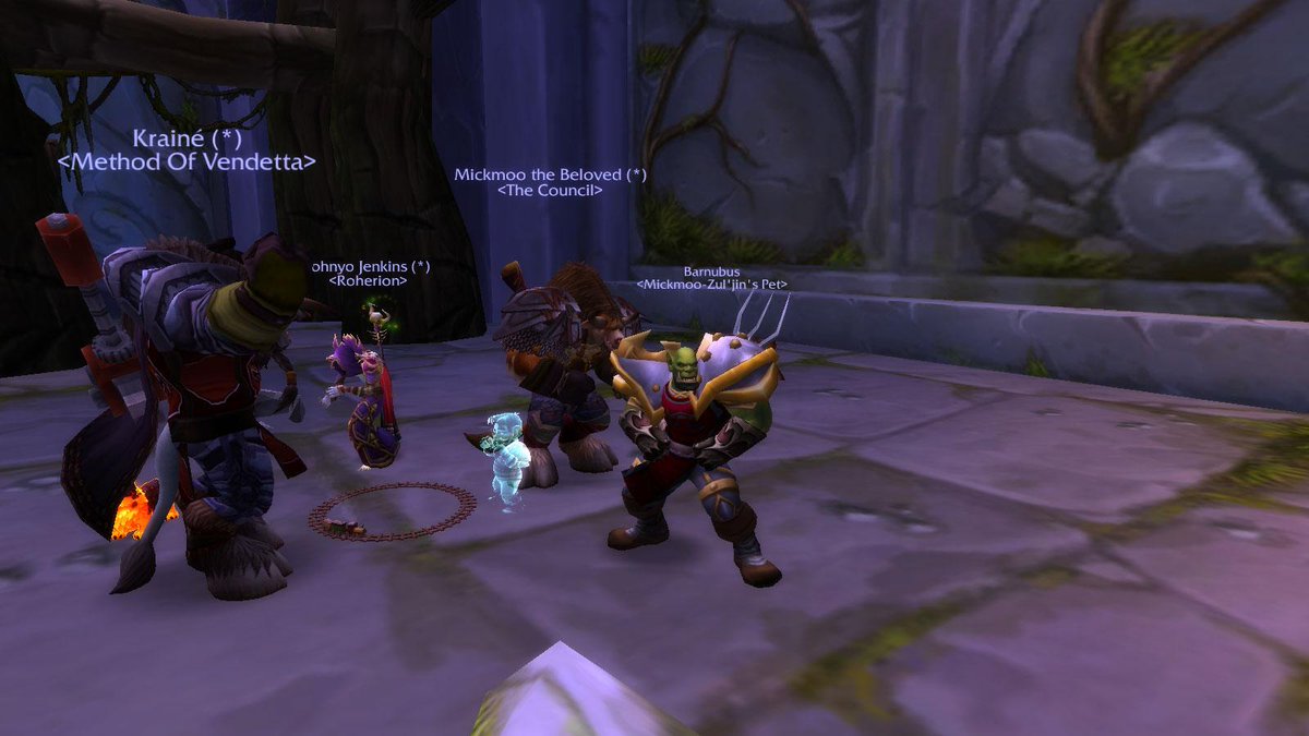 OrcWithAFork's tweet photo. Waiting for a healer. So we broke out the moves #Warcraft #Orcwithafork http://t.co/QLg0wHjoDF