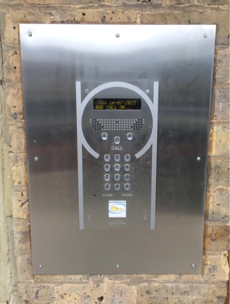 Intratone GSM intercom installed with built in proximity and keypad