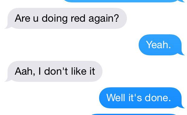 Ugh?!?!?! He'll have to feel different when he realizes I paid with his card #daddyslittegirl #newhairdontcare