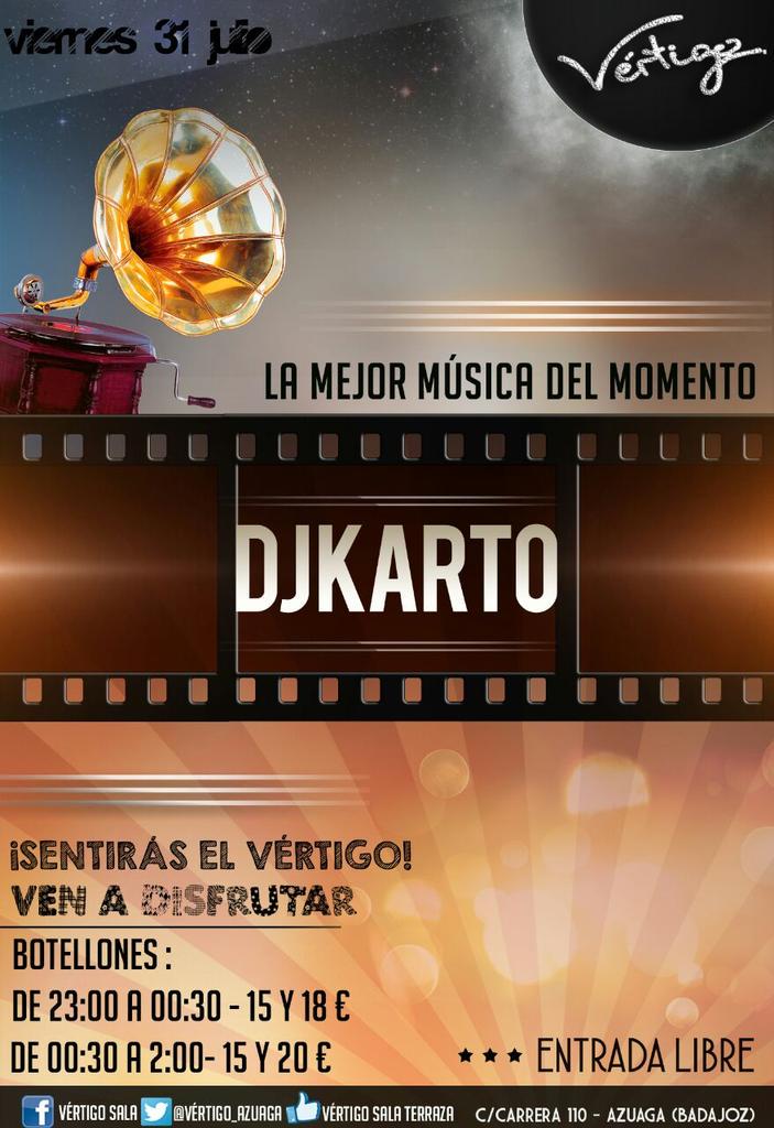 Vertigo_Azuaga's tweet photo. VIERNES Y SÁBADO DE VÉRTIGO!!!

VOLVEMOS OTRA SEMANA MÁS!!! http://t.co/jAeLqHXvJv