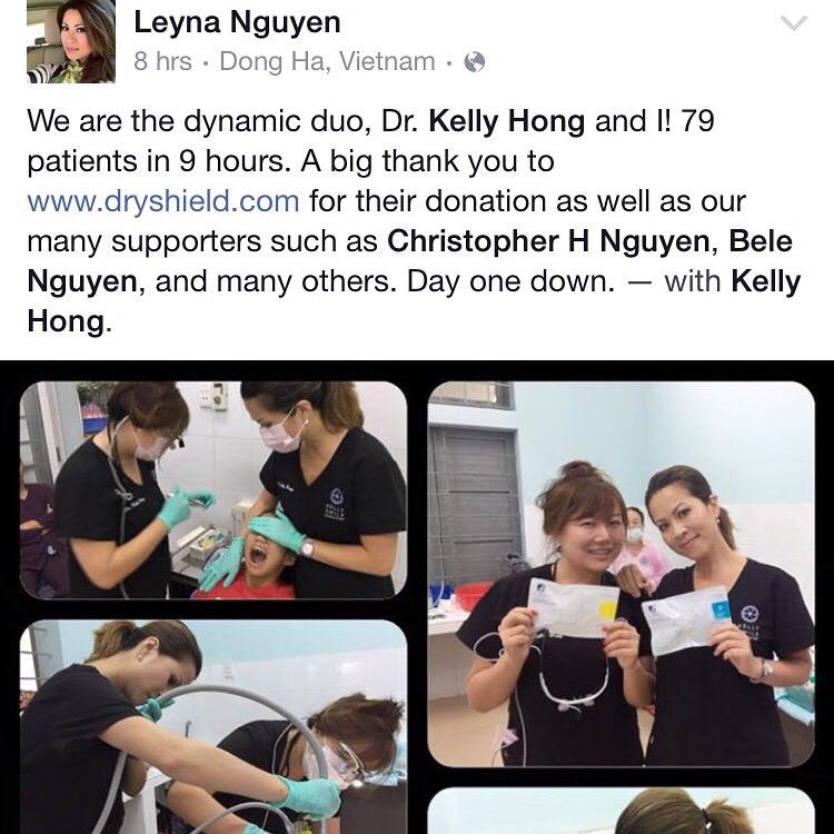 DryShieldDental's tweet photo. Thx to @leynanguyentv &amp; Dr. Hong for ur work w/ #loveacrosstheocean. #DryShield is happy to be a part of the cause. http://t.co/75dw8NbPlO