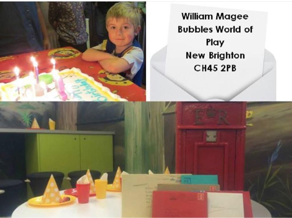 Ballstocancer's tweet photo. William is terminaly ill &amp; loves opening cards.It's his birthday 19th August please send a card. We have! Please rt http://t.co/hViAkWsn7z