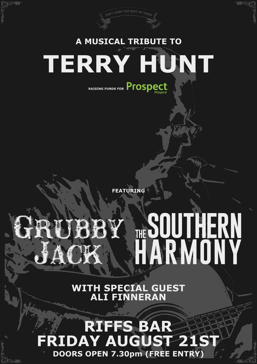 thesouthernharm's tweet photo. Raising funds for The Prospect Hospice. @Riffsbar Friday August 21st. http://t.co/qTcJNemmOI