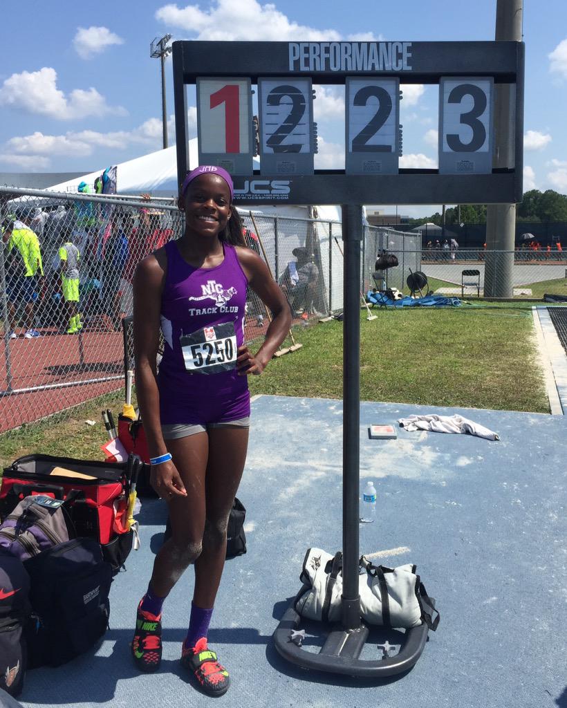 LRHSEAGLES's tweet photo. Congrats to incoming Freshman J. Moore. She won Triple Jump at USATF JR Olympics &amp; broke her OWN National Record! http://t.co/9s5mNanmJJ