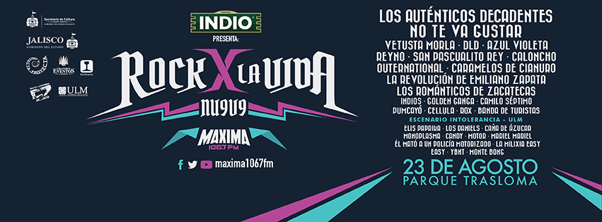 rockactivist's tweet photo. #vívelo Próximo 23 de agosto #RockXLaVida9 en #GDL ¡El cartel es tremendo! @ntolerancia http://t.co/qPQYBDr4J2