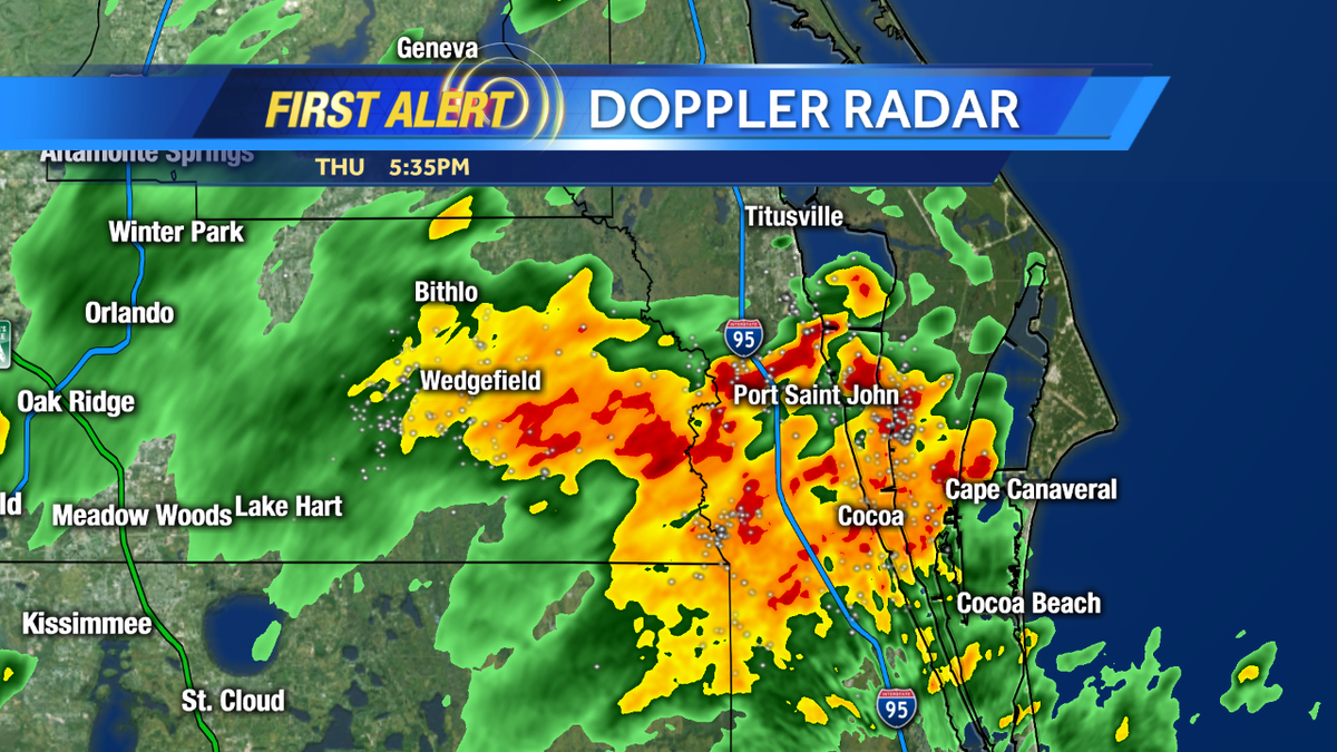 JasonNBrewer's tweet image. Worst weather leaving #Bithlo but pounding Port St. John building toward #Titusville up the Indian R. #wesh2storms