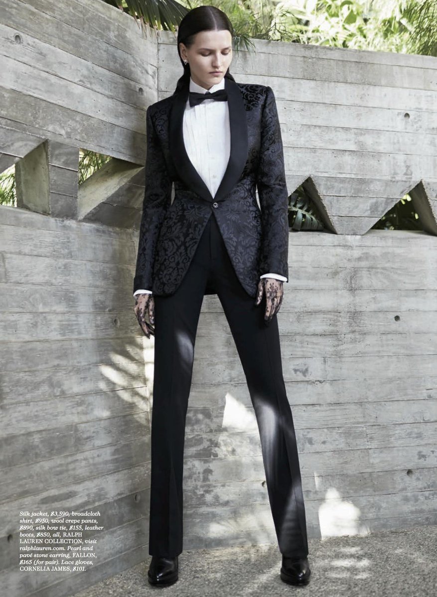 Ralph Lauren on X: Well tailored: the strength of a good women's suit,  modeled here in @ELLEmagazine  / X