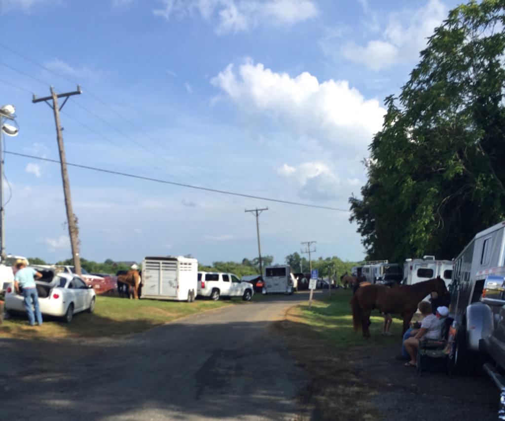 The barrel racers are getting ready for the rodeo tonight!!
