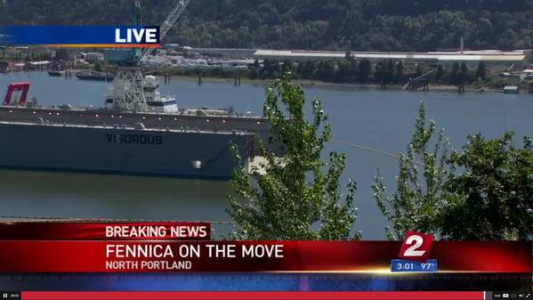 collinrees's tweet image. Shell's ship Fennica is moving b/c they think #ShellNo is over. They're so wrong - it's just beginning. #PDXvsShell