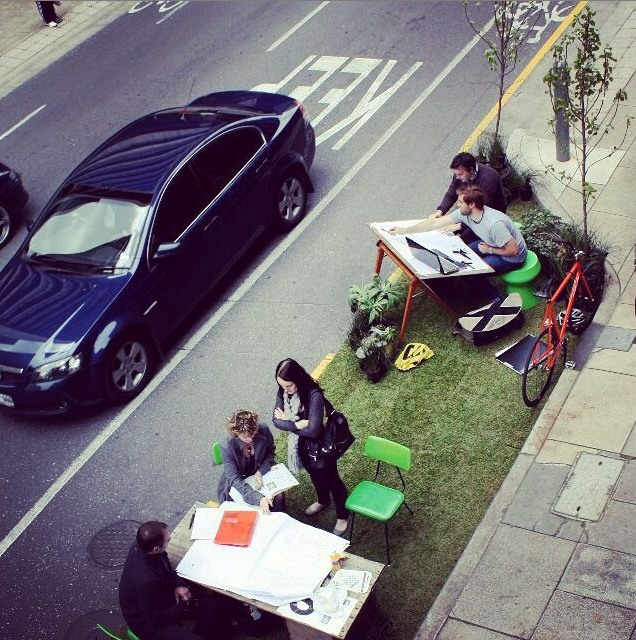 The first #Adelaide #parkingday back in 2010! #Street #Studio by Hassell: taking the office outside! #green #cities