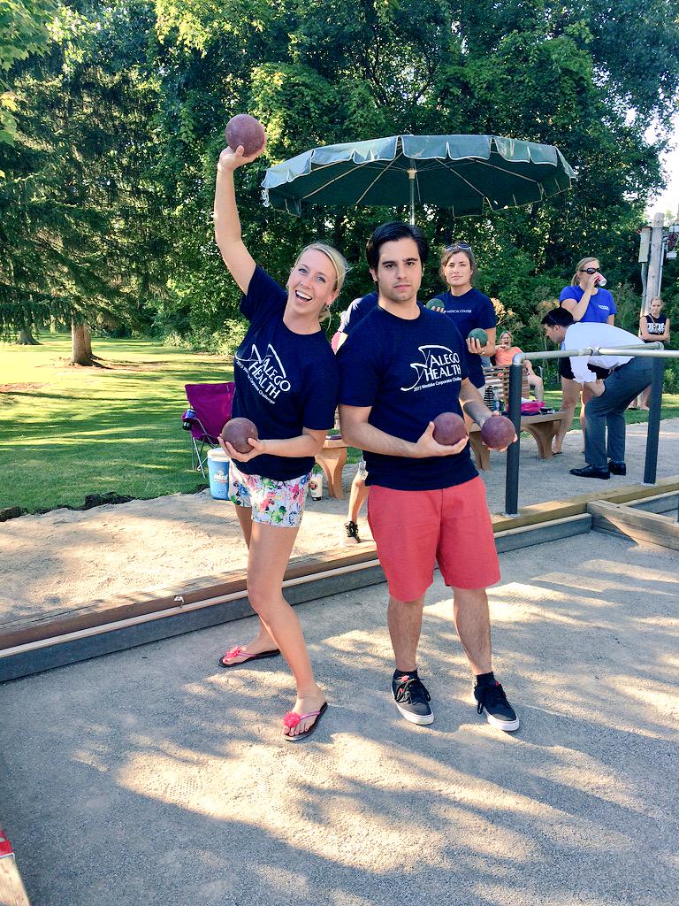 Alego_Health's tweet photo. Cornhole is underway at #CorporateChallenge! http://t.co/ZOWnbjkhx8