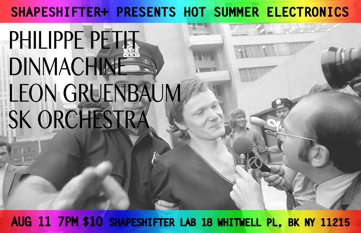 dinmachineband's tweet photo. AUG 11 #PhilippePetit #diNMachine w/@brianchase123 (Conga) #LeonGruenbaum @SkOrchestra @S_S_Plus Summer #Electronics http://t.co/n895j7x4zc