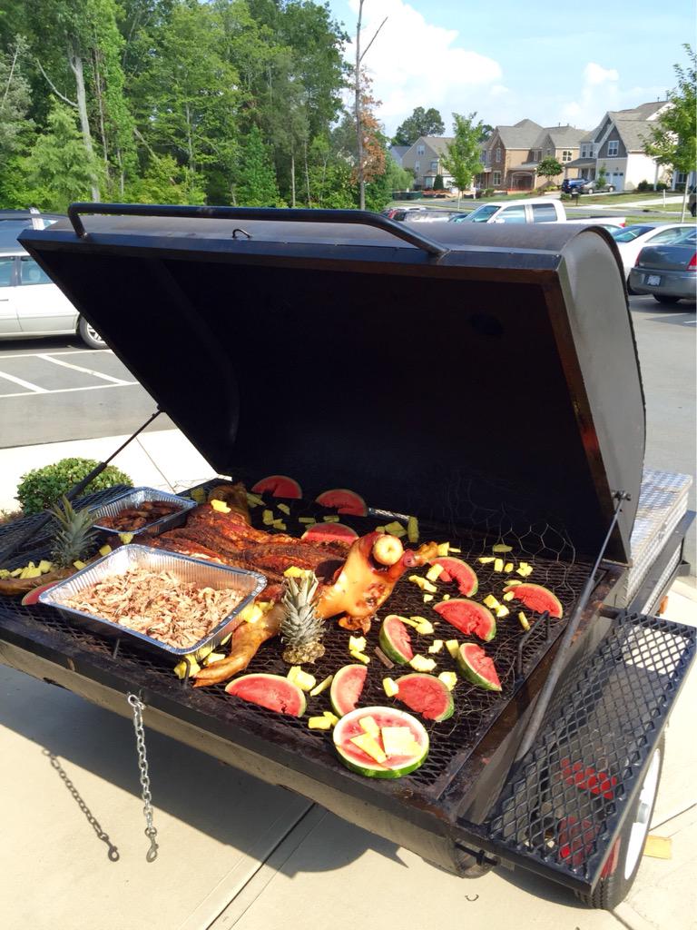 Pool Party and Pig Roast. Great way to start the 2015 season. #charlotteoffensiveline #family