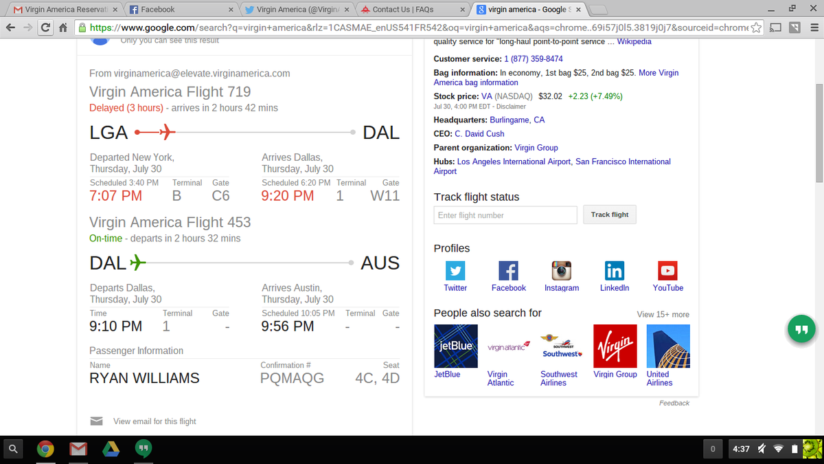 rdub327's tweet photo. @VirginAmerica Update: Now it's only 10 minutes. Seems like a no brainer, Please help us out @VirginAmeica! http://t.co/nBjfLRjocp