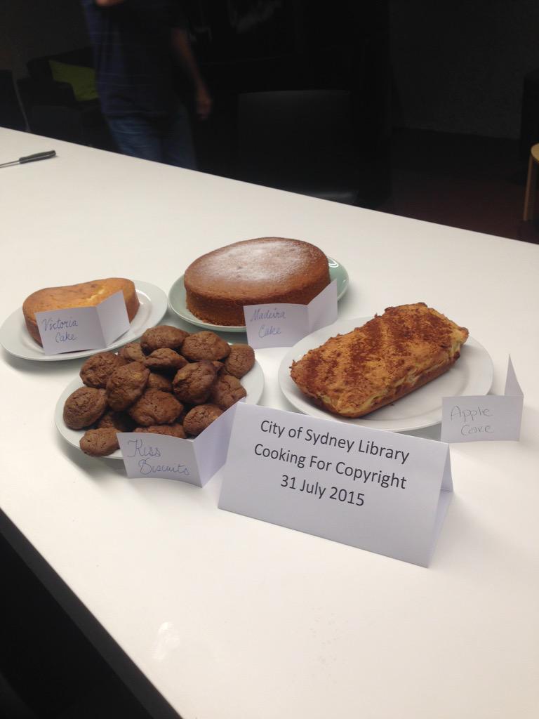 jncruz's tweet photo. Delicious treats for @ALIANational #cookingforcopyright at @cityofsydney #Library. http://t.co/xR7hijMg6G