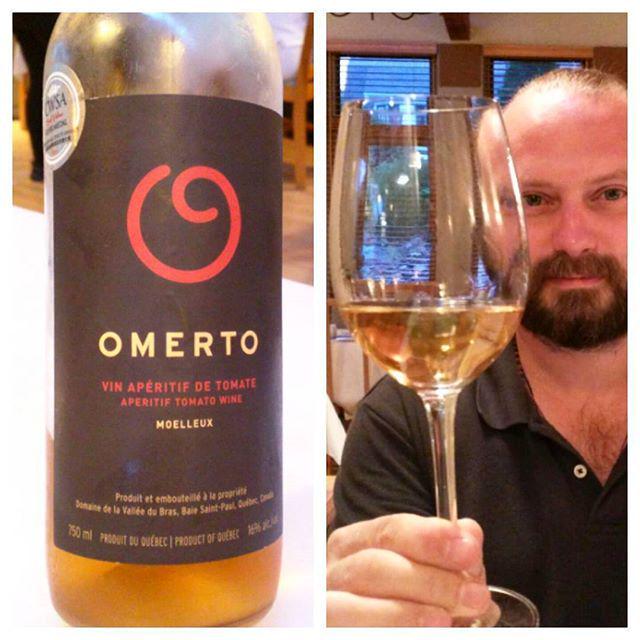 alexaclark's tweet photo. With our appetizer, we were poured a sample of Omerto, a tomato wine aperitif. Yes, tomato wine, another #Charlevoi… http://t.co/aJkBzMffmD