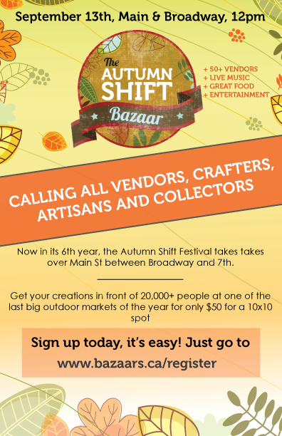 VANC0UV3R's tweet photo. #vendors #artisans #crafters and #collectors needed for the #AutumnShift #Bazaar http://t.co/KrJrLAajHw #yvr #market http://t.co/eynvp79Zjr