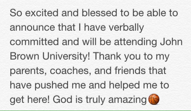 HSAA's Sara Williams commits to JBU! RT <a href="/Sara_Williams24/">Sara Williams</a>: God is so good!🏀