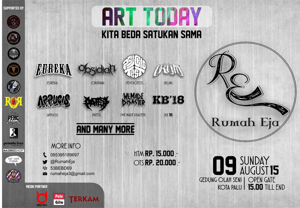 Present: ART TODAY "Kita Beda Satukan Sama" | 09-Agustus-2015 | GOLNI | Htm Prs:15K OTS: 20K | Info: 085395189697