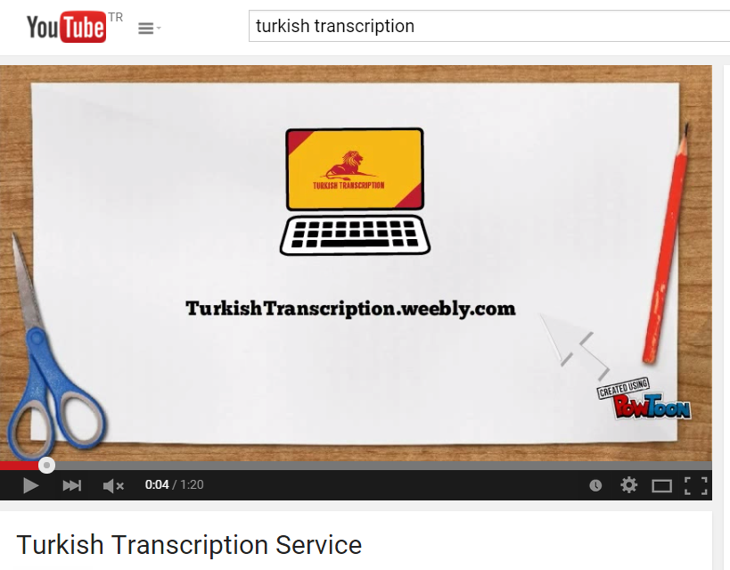 #Turkish #Transcription #Service 

Youtube: youtu.be/aj4HpVIDN_o   

Website: TurkishTranscription.weebly.com