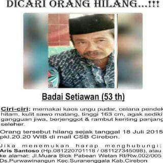 andriejalal's tweet photo. Mohon bantu di share kang RK @ridwankamil dan bang @fadjroeL org tua sodara sya, mugi enggal  kapendak. Hatur Nuhun. http://t.co/J9jNalsc5n