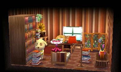 Naha どうぶつの森ハッピーホームデザイナー キャラメルのお部屋 本の虫らしい部屋になってしまったよ 本の虫といったら本 を平積みの山積みで床が抜けるんじゃないか ってなるもんでしょ 偏見 キャラメル どうぶつの森 ハッピーホーム Http T Co