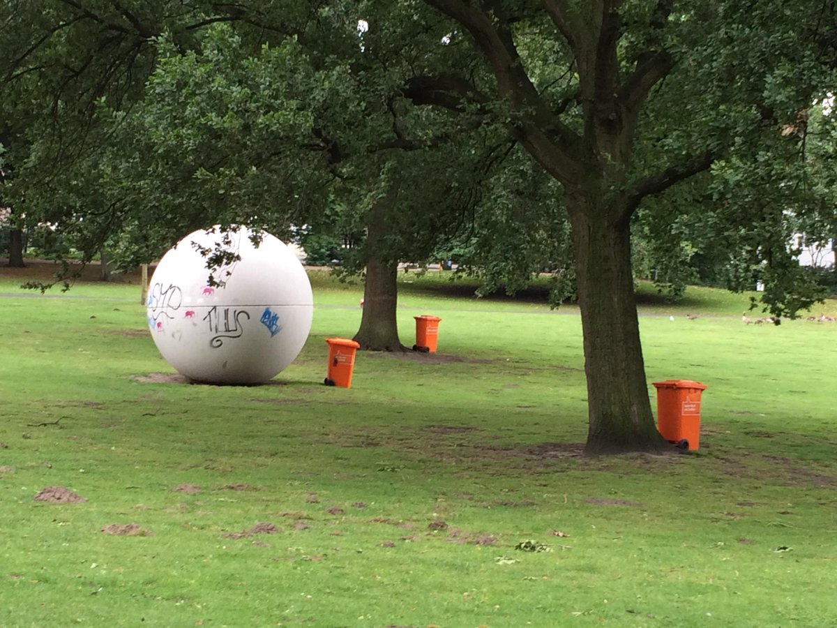 sp_muenster's tweet photo. Have a nice weekend everybody! And don't forget to collect your garbage... Oldenburg, Giant Pool Balls #sp77 #sp17 http://t.co/8szjWumiIr