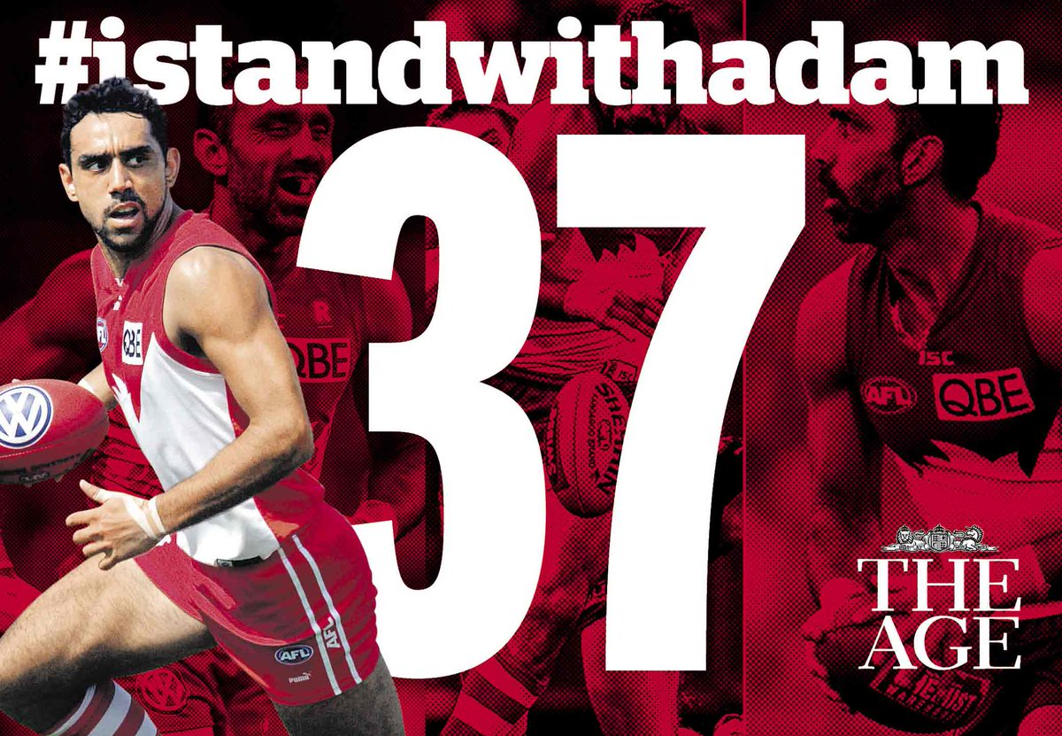 theage's tweet image. JOIN US: show your support for  Adam #Goodes with @theage in the #IStandWithAdam campaign bit.ly/1M0VATl