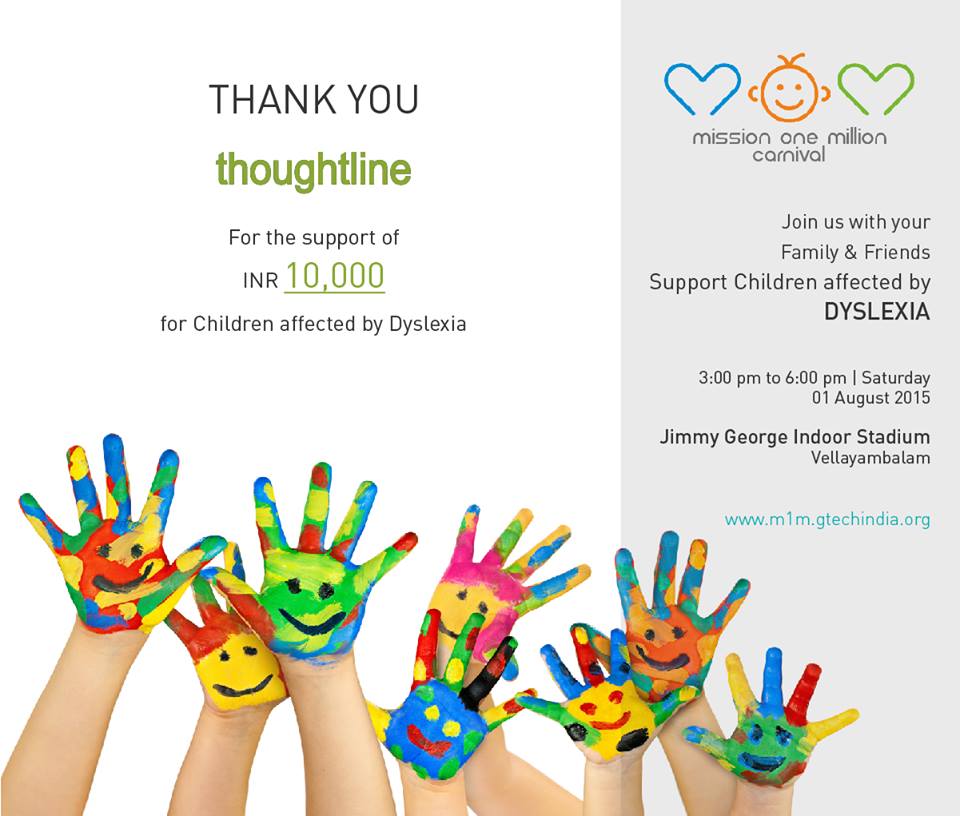 GTechIndiaOrg's tweet image. Thank You #ThoughtLine for the support bit.ly/1OEBs73 
#MissionOneMillion