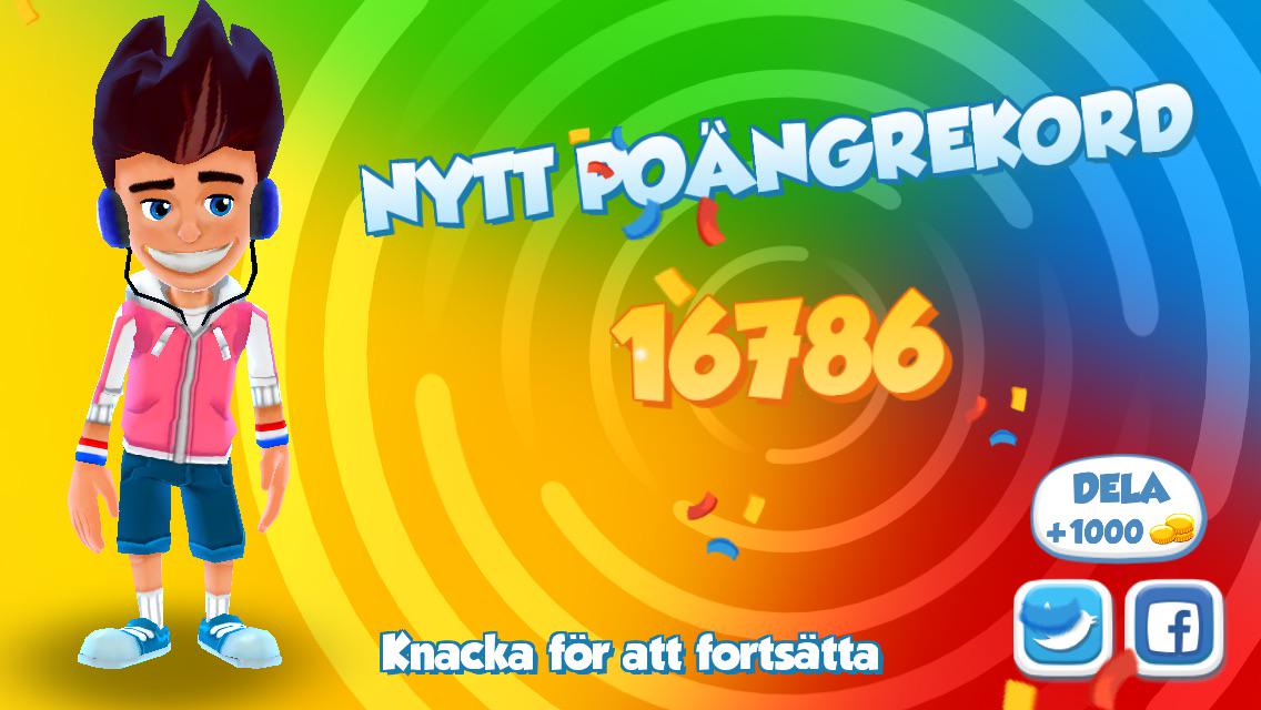DICATII's tweet photo. Jag satte nytt rekord med 16786 poäng och skejtade 1671 meter i #SkylineSkaters. http://t.co/6GNa3fthMr http://t.co/qiz1sT4FiW