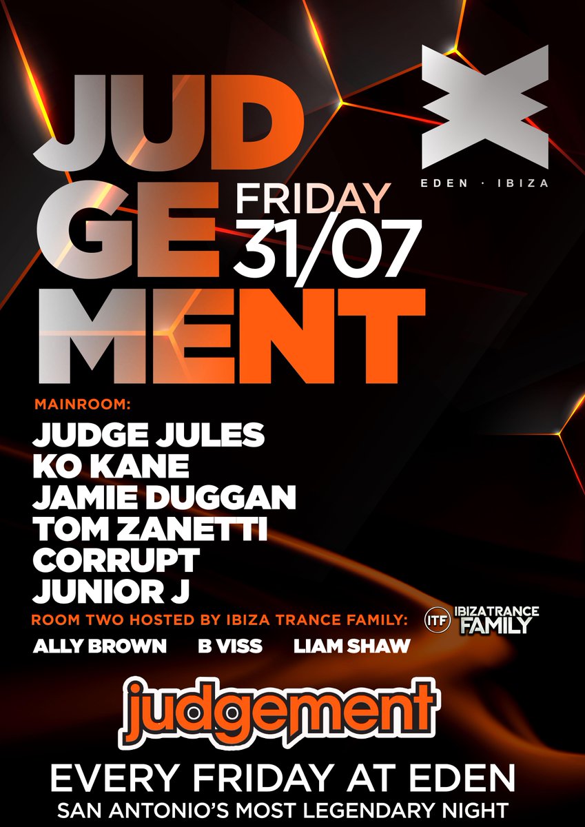 eden_ibiza's tweet photo. Tonight &amp; Tomorrow. @JudgementFriday @RealJudgeJules @FauxBasement @eden_ibiza http://t.co/5lBtr2S9hf