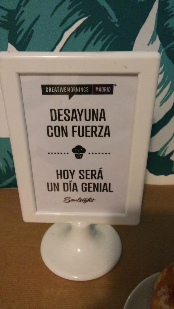 PaloRoman's tweet photo. Buenos días #creativemornings #cmmad. Planazo para empezar el día! http://t.co/x4J8utL8j8