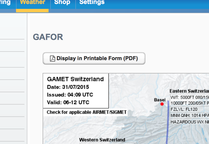 tspycher's tweet photo. Hi @skyguide Is it possible that #skybriefing has an issue? When i try to get #GAFOR i get the #GAMET instead :-o http://t.co/Mcd0GWtpi2