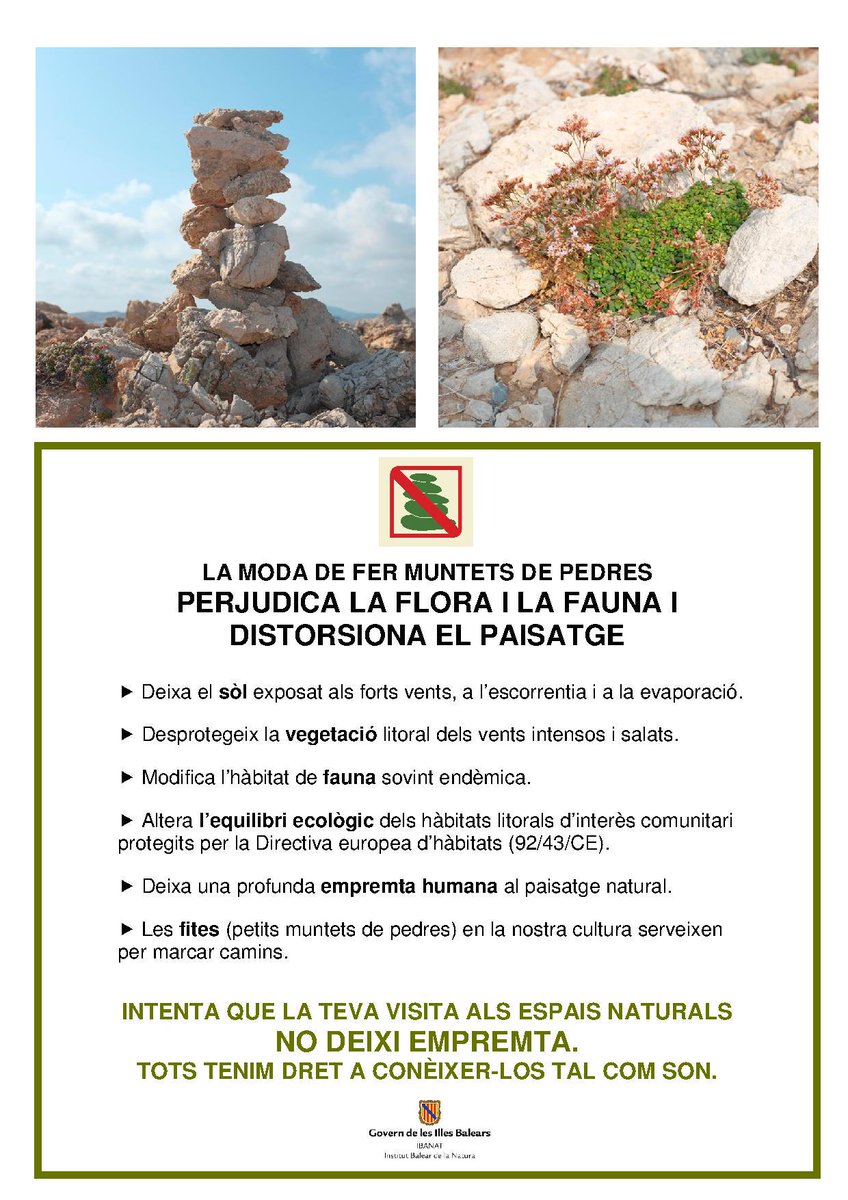 MenorcaBiosfera's tweet photo. Bones intencions amb desconeixement també poden afectar al medi natural i cultural de Menorca. @ibanat_IB http://t.co/DN58ZyvjHb