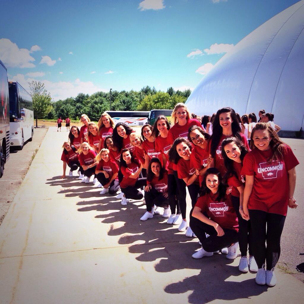 RazorbackSpirit's tweet photo. Having a blast @udadance College Camp! Learning great routines for the upcoming season!  #RazorbackPom http://t.co/aLUUnSfK6a