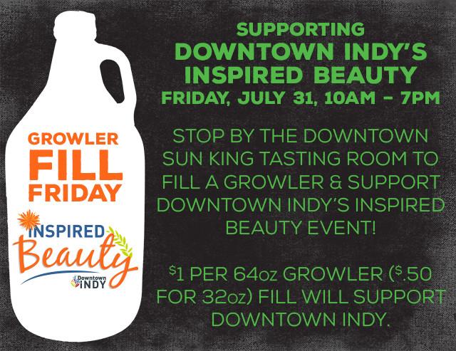 SunKingBrewing's tweet photo. It's Growler Fill Friday at Sun King! For every 64oz growler fill on house beers - SKB will donate $1 to @DTIndy http://t.co/QIks5qTIMD