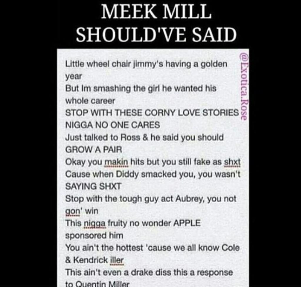 love_hate13452's tweet photo. Come on😂😂 @MeekMill #WeDidntWannaKnow #DrakeVsMeek http://t.co/RWJm6IgQSS