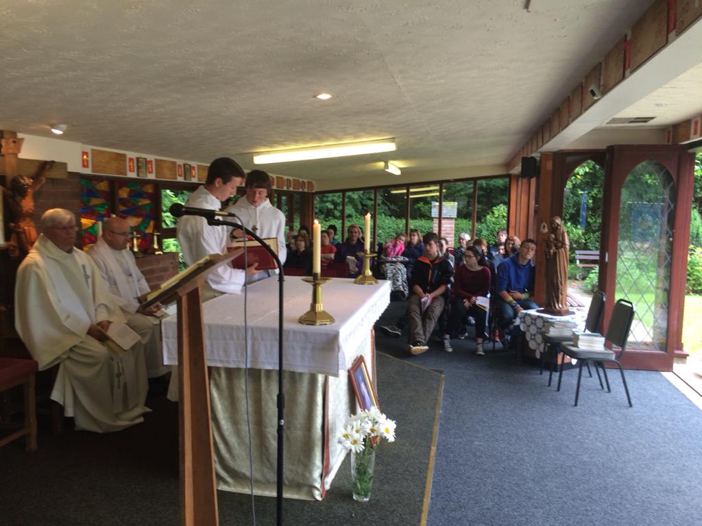 Celebrating mass at the shrine of Our Lady at Ladywell #winmarleigh