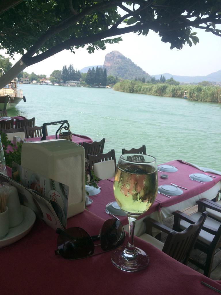 TheWineGuys1's tweet photo. Being a 'culture vulture' in Dalyan town, stunning scenery and a glass of white to top it off! #tourist #winelover http://t.co/W7tT13cgO6