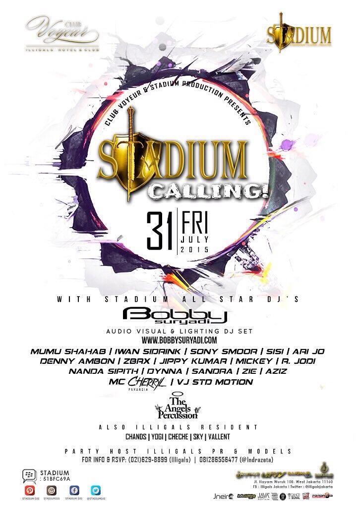 stadiumjakarta's tweet photo. Tonite #STADIUMCALLING
http://t.co/QjLDwCXA2W @illigalsjakarta @djbobby_s @STADIUMDJS #STADIUMALLSTAR http://t.co/RlMaFR1CkC