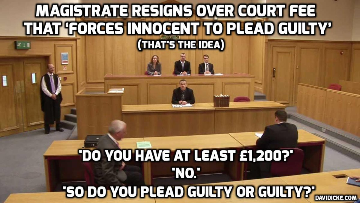 davidicke's tweet photo. Magistrate resigns over new court fee that ‘forces innocent to plead guilty’: http://t.co/JJ1Nvg82f5 http://t.co/FDBWI2y5jn