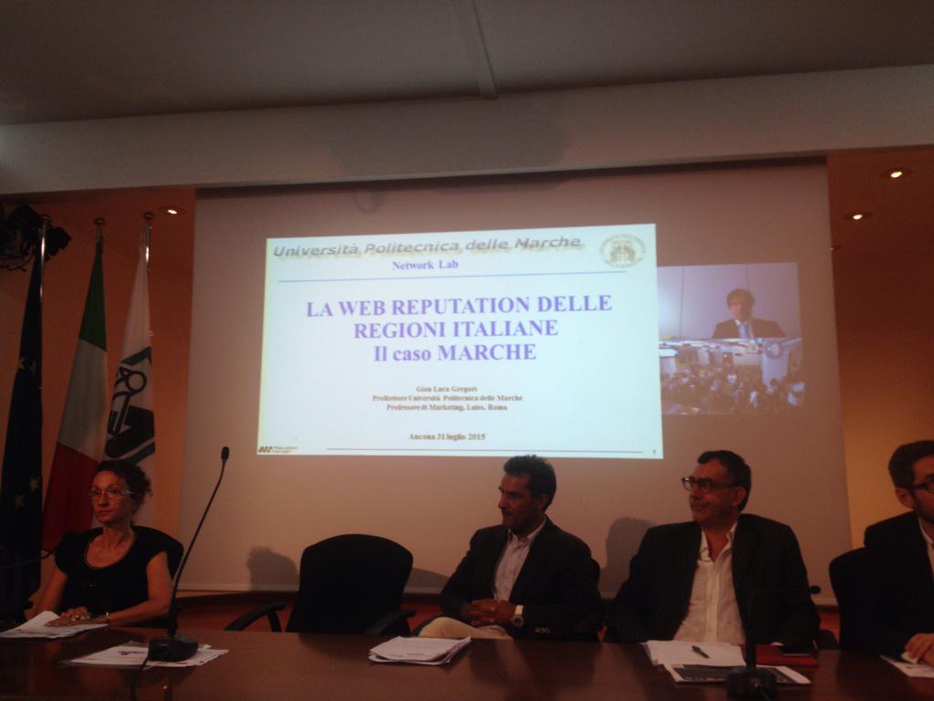 ConfcommercioAN's tweet photo. Presentazione dati Web Reputation @RegioneMarcheIT : "la Love Land" per i turisti @LabNetwork @UnivPoliMarche http://t.co/6qxupL1FaP